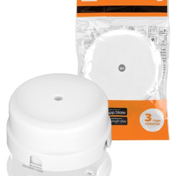 Коробка ретро распаячная D90х43мм белая пластик TDM Виви (6/36)