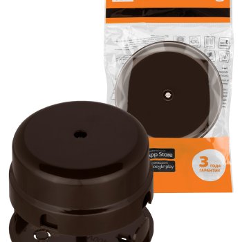 Коробка ретро распаячная D90х43мм коричневая пластик TDM Виви (6/36)