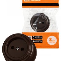 Розетка ретро б/з коричневая пластик 10А TDM Виви (6/36)