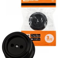 Розетка ретро б/з черная пластик 10А TDM Виви (6/36)