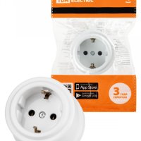 Розетка ретро с/з белая пластик 16А TDM Виви (6/36)