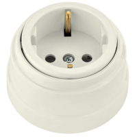 Розетка Ретро с/з 1-ая бежевый (12)