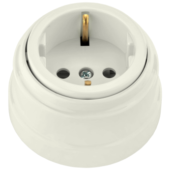 Розетка Ретро с/з 1-ая бежевый (12)