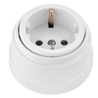 Розетка Ретро с/з 1-ая белый (12)