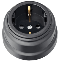 Розетка Ретро с/з 1-ая черный (12)