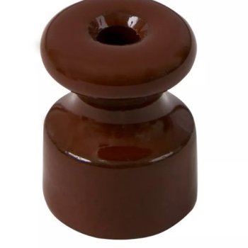 Изолятор Мезонинъ D19x24 коричневый фарфор универсальный ретро (40)