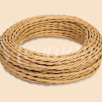 Провод витой 2х1,5 песочное золото МезонинЪ ретро бухта 5м