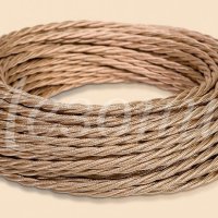 Провод витой 3х1,5 бежевый перламутр МезонинЪ ретро (50)