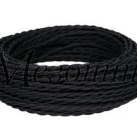 Провод витой ПВХ 3х1,5 черный МезонинЪ ретро (10)