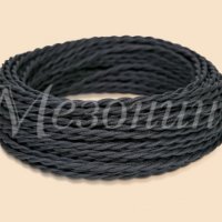 Провод витой 3х1,5 черный МезонинЪ ретро (50)