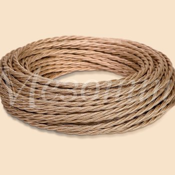 Провод витой 3х2,5 бежевый перламутр МезонинЪ ретро бухта 5м