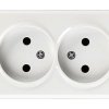 Розетка Smartbuy Юпитер 2-ая без заземления белый керамика (10/200)