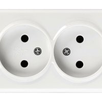 Розетка Smartbuy Юпитер 2-ая без заземления белый керамика (10/200)