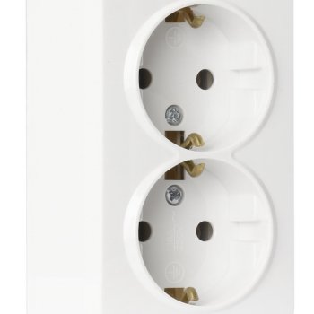 Розетка Smartbuy Юпитер 2-ая с заземлением белый (10/200)