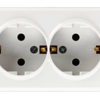 Розетка Smartbuy Юпитер 2-ая с заземлением белый керамика (10/200)