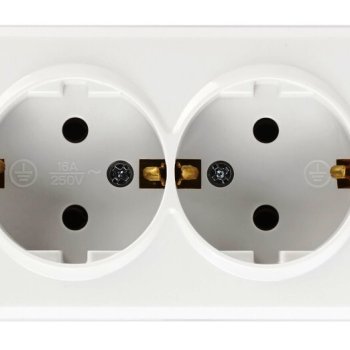 Розетка Smartbuy Юпитер 2-ая с заземлением белый керамика (10/200)