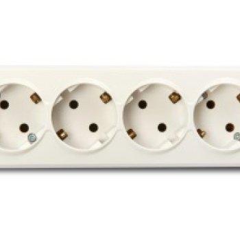 Розетка Smartbuy Юпитер 4-ая с заземлением белый (6/60)
