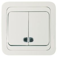 Выключатель Makel Mimoza 2кл. белый подсветка (12)