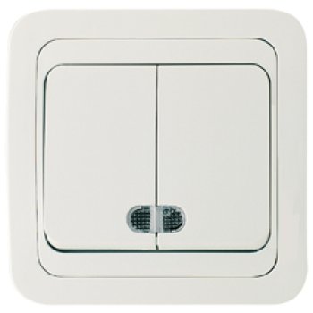 Выключатель Makel Mimoza 2кл. белый подсветка (12)