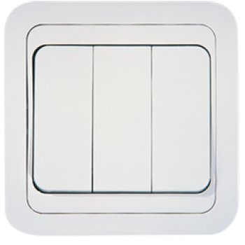 Выключатель Makel Mimoza 3кл. белый (12)