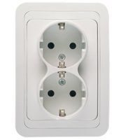 Розетка Makel Mimoza 2-ая белая с/з (12)