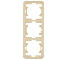 Рамка Makel Mimoza крем 3-х местная вертикальная (15)