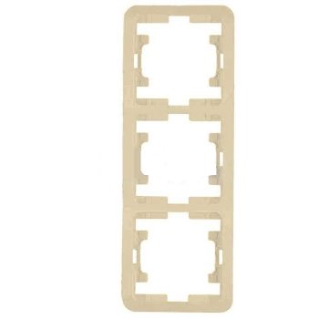 Рамка Makel Mimoza крем 3-х местная вертикальная (15)