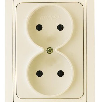 Розетка Makel Mimoza 2-ая крем б/з (12)