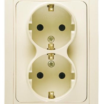 Розетка Makel Mimoza 2-ая крем с/з (12)