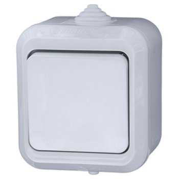 Выключатель Makel IP44 1 кл. белый (10/100)