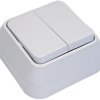 Выключатель Makel накладной 2 кл. белый (10/100)