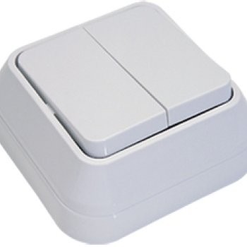 Выключатель Makel накладной 2 кл. белый (10/100)