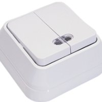 Выключатель Makel накладной 2 кл. белый подсветка (10/100)