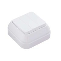 Выключатель Makel накладной 3 кл. белый (10)