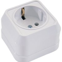 Розетка Makel накладная 1-ая с/з белая (10/100)