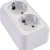 Розетка Makel накладная 2-ая с/з белая (10/100)