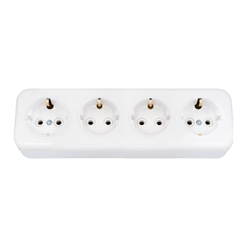 Рoзетка 4-ая белый с/з (24/28)