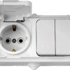 Блок Пралеска IP54 2кл. + розетка с/з (25)