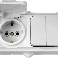 Блок Пралеска IP54 2кл. + розетка с/з (25)