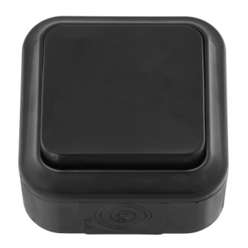 Выключатель Пралеска Аква 1кл. IP54 черный (48)