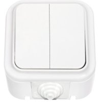 Выкл Пралеска Аква 2кл.  IP54 белый (60)