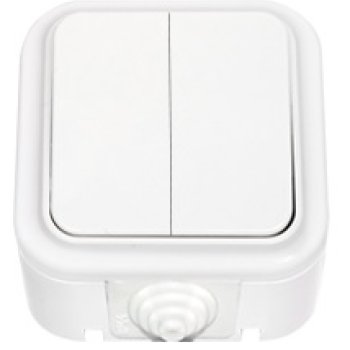 Выкл Пралеска Аква 2кл.  IP54 белый (60)