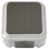 Выключатель Пралеска 2кл. серый IP54 (60)