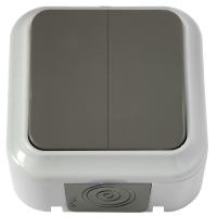 Выключатель Пралеска 2кл. серый IP54 (60)