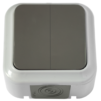 Выключатель Пралеска 2кл. серый IP54 (60)