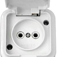 Розетка Пралеска IP54 1-ая белый б/з (60)