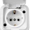 Розетка Пралеска IP54 1-ая белый с/з (50)