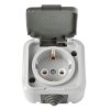 Розетка Пралеска IP54 1-ая серый с/з (50)
