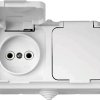Розетка Пралеска IP54 2-ая белый б/з (35)