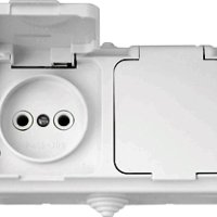 Розетка Пралеска IP54 2-ая белый б/з (35)